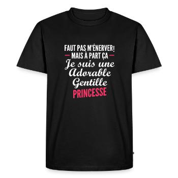 je suis une adorable / cadeau humour fille - T-shirt Premium bio Homme - noir - Devant - Nico (187cm)