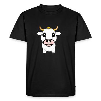 vache mignonne ferme animale drôle vaches animaux nouveau 6 - T-shirt Premium bio Homme - noir - Devant - Nico (187cm)