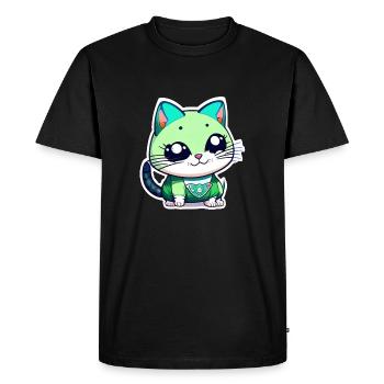 un mignon petit chat kawaii - manga - T-shirt Premium bio Homme - noir - Devant - Nico (187cm)