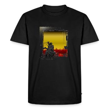 Cowboy Funny Cowboy Hat Wild Western Country - Men's Premium Organic T-Shirt - black - Front - Nico (187cm)