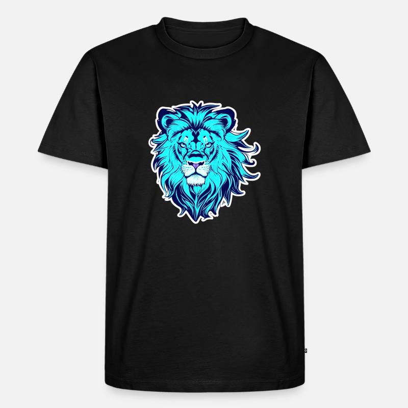 Geist eines Löwen - Männer Premium Bio T-Shirt - Schwarz