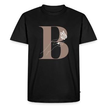 Letter B Magic butterfly - Men's Premium Organic T-Shirt - black - Front - Nico (187cm)