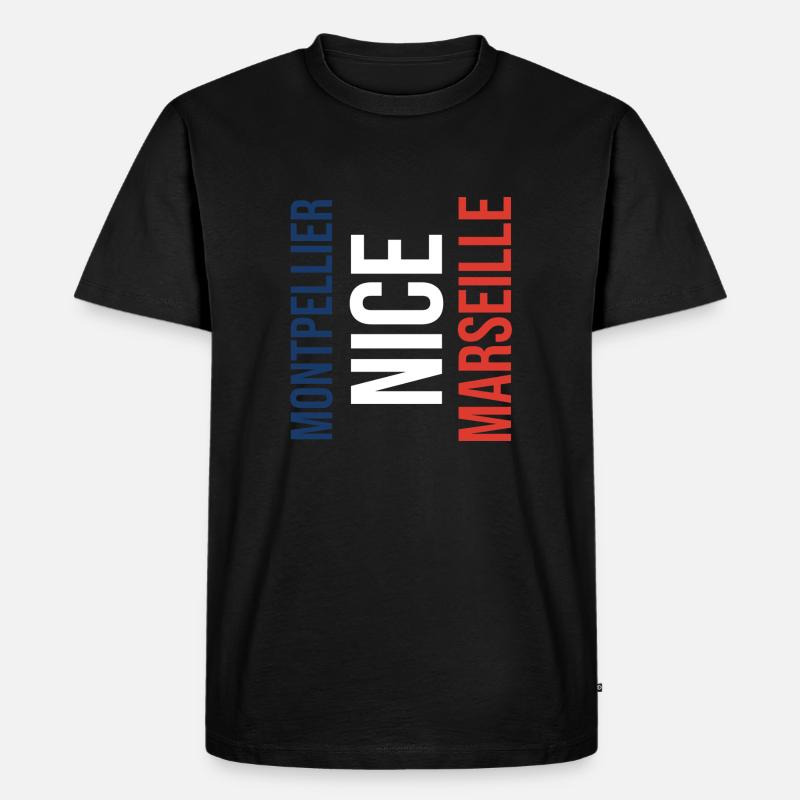 Montpellier Nizza oder Marseille? - Männer Premium Bio T-Shirt - Schwarz