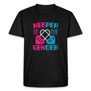Keeper of the gender Baby announcement - T-shirt Premium bio Homme - noir - Devant - Nico (187cm)