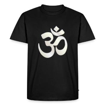 Aum Platinum Symbol - Men's Premium Organic T-Shirt - black - Front - Nico (187cm)