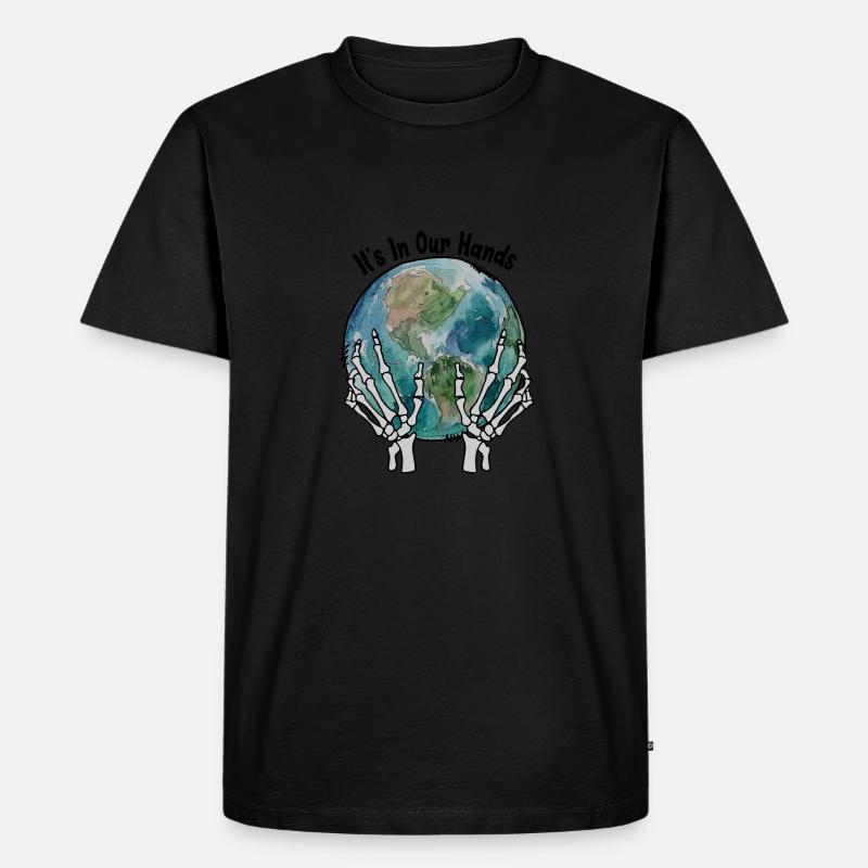 Der Planet - Männer Premium Bio T-Shirt - Schwarz