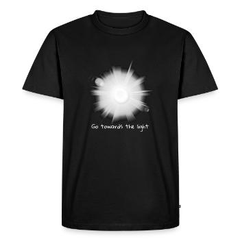 Allez vers la lumière - T-shirt Premium bio Homme - noir - Devant - Nico (187cm)