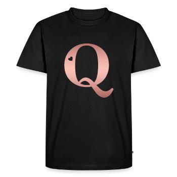 lettre Q rose gold - T-shirt Premium bio Homme - noir - Devant - Nico (187cm)
