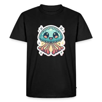 Amoureux des méduses - T-shirt Premium bio Homme - noir - Devant - Nico (187cm)