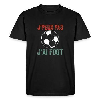 Je Peux Pas J'a foot - T-shirt Premium bio Homme - noir - Devant - Nico (187cm)