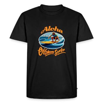 Aloha Offshore Surfer - Men's Premium Organic T-Shirt - black - Front - Nico (187cm)