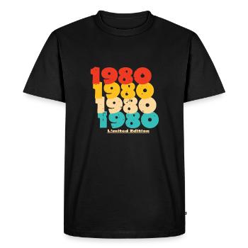 1980: Limited Edition - 44th Anniversary - Men's Premium Organic T-Shirt - black - Front - Nico (187cm)