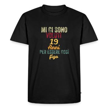 It Took Me 19 Years to Be So Cool - Men's Premium Organic T-Shirt - black - Front - Nico (187cm)