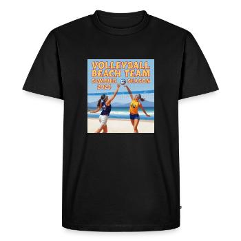 Saison d’été de l’équipe de volleyball de plage 2024 - T-shirt Premium bio Homme - noir - Devant - Nico (187cm)