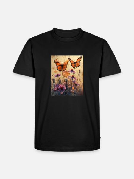 Butterflies - Men's Premium Organic T-Shirt - black