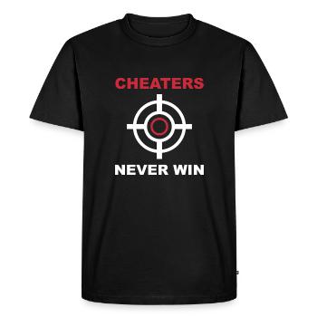 Les tricheurs ne gagnent jamais - T-shirt Premium bio Homme - noir - Devant - Nico (187cm)