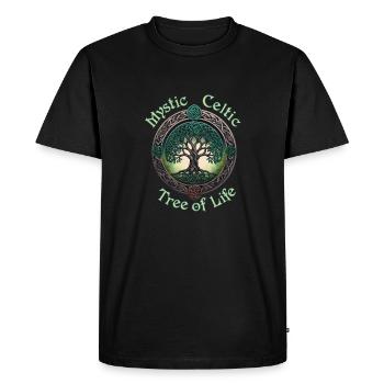 Arbre de vie celtique mystique - T-shirt Premium bio Homme - noir - Devant - Nico (187cm)
