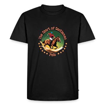 Polo The Sport of Gentlemen - Men's Premium Organic T-Shirt - black - Front - Nico (187cm)