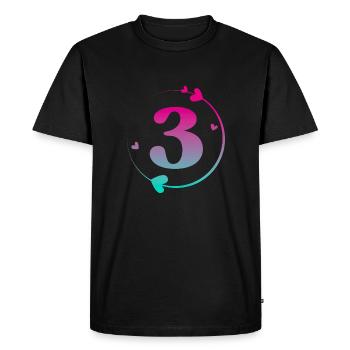3rd Birthday Colorful Heart Circle - Men's Premium Organic T-Shirt - black - Front - Nico (187cm)