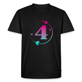 4th Birthday Colorful Heart Circle - Men's Premium Organic T-Shirt - black - Front - Nico (187cm)