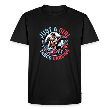 Juste une fille qui aime danser le tango Tango Dance Lat - T-shirt Premium bio Homme - noir - Devant - Nico (187cm)