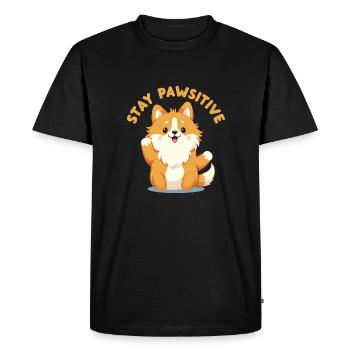 Stay Pawsitive - Men's Premium Organic T-Shirt - black - Front - Nico (187cm)