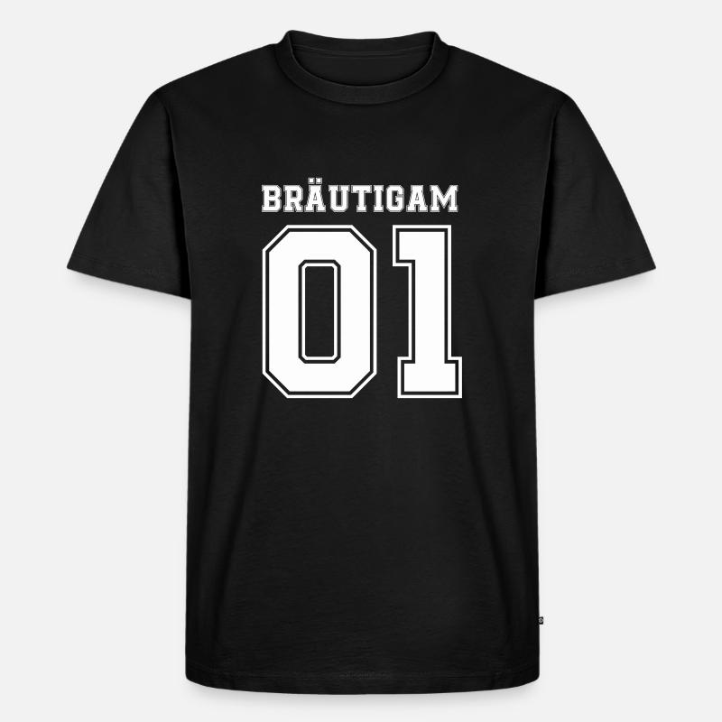 bräutigam 01 - Männer Premium Bio T-Shirt - Schwarz