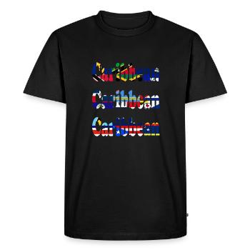 Holiday feeling with the flags of the Caribbean - Men's Premium Organic T-Shirt - black - Front - Nico (187cm)
