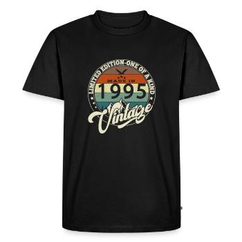 Vintage 1995 meilleur de 1995 - annif 30 ans - T-shirt Premium bio Homme - noir - Devant - Nico (187cm)