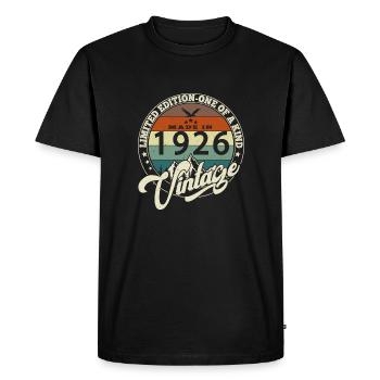 Vintage 1926 Best of 1926 - 99 Year Old Birthday - Men's Premium Organic T-Shirt - black - Front - Nico (187cm)