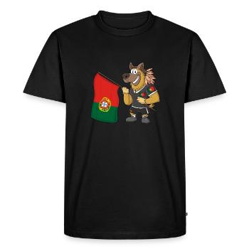 Portugal Rasta Dog - Men's Premium Organic T-Shirt - black - Front - Nico (187cm)