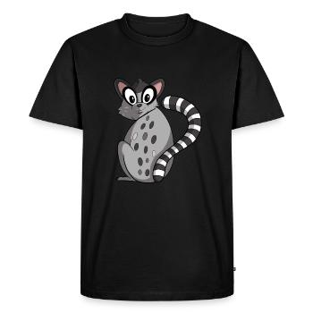 Lémurien mignon à queue annelée - T-shirt Premium bio Homme - noir - Devant - Nico (187cm)