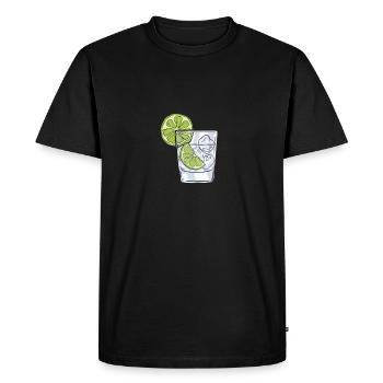gin - Men's Premium Organic T-Shirt - black - Front - Nico (187cm)
