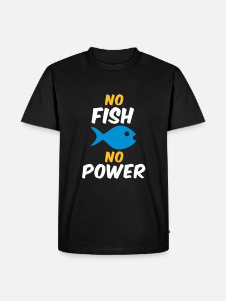 No fish no power - Men's Premium Organic T-Shirt - black