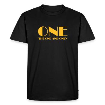 ONE - Men's Premium Organic T-Shirt - black - Front - Nico (187cm)