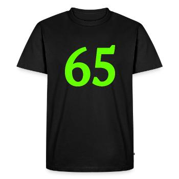 Anzahl 65 - Männer Premium Bio T-Shirt - Schwarz - Vorne - Nico (187cm)