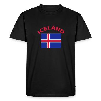 Iceland, Iceland, flag, flag - Men's Premium Organic T-Shirt - black - Front - Nico (187cm)
