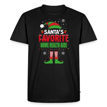 L’aide-soignant à domicile préféré du Père Noël Elf - T-shirt Premium bio Homme - noir - Devant - Nico (187cm)