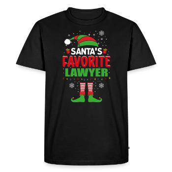 Santa's Favorite Lawyer Elf Christmas - Men's Premium Organic T-Shirt - black - Front - Nico (187cm)