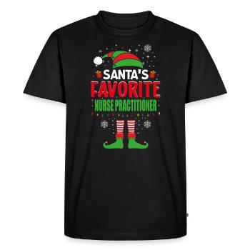 Santa's Favorite Nurse Practitioner Elf Christmas - Men's Premium Organic T-Shirt - black - Front - Nico (187cm)