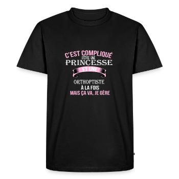 Orthoptiste - T-shirt Premium bio Homme - noir - Devant - Nico (187cm)