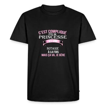 Notaire - T-shirt Premium bio Homme - noir - Devant - Nico (187cm)
