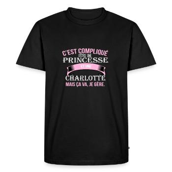 Charlotte - T-shirt Premium bio Homme - noir - Devant - Nico (187cm)