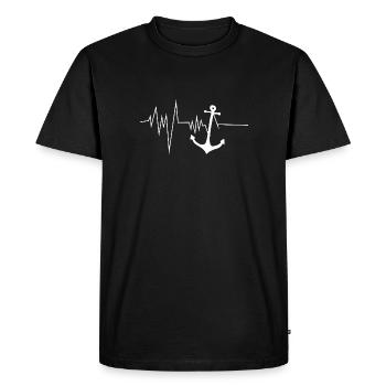 Herzschlag Anker Port navire - T-shirt Premium bio Homme - noir - Devant - Nico (187cm)