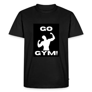 Go Gym - Männer Premium Bio T-Shirt - Schwarz - Vorne - Nico (187cm)