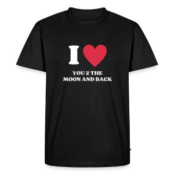 I Love You 2 The Moon And Back - Men's Premium Organic T-Shirt - black - Front - Nico (187cm)