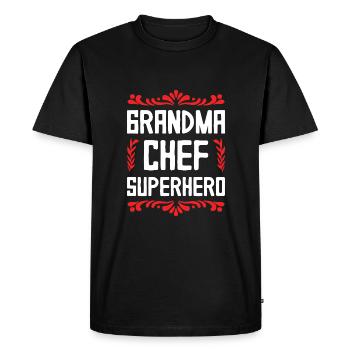 Mamie Chef Super-héroïne - T-shirt Premium bio Homme - noir - Devant - Nico (187cm)