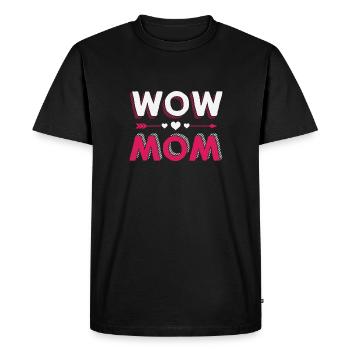 Wow mom mother's mother's day gift - Men's Premium Organic T-Shirt - black - Front - Nico (187cm)