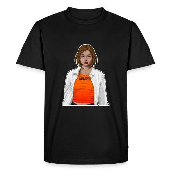 Jolie femme avec chemise avec cadre blanc - T-shirt Premium bio Homme - noir - Devant - Nico (187cm)