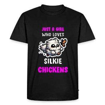 Just a girl who loves Silkies Silkie Chicken - Men's Premium Organic T-Shirt - black - Front - Nico (187cm)